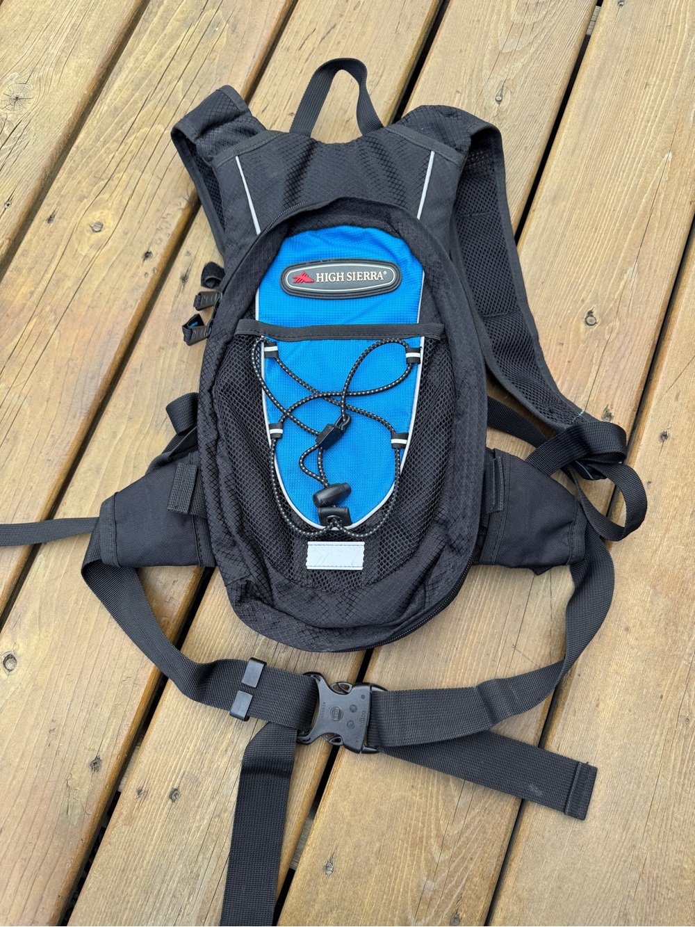 High Sierra Black and Blue Hydration Backpack For Cycling or Hiking
